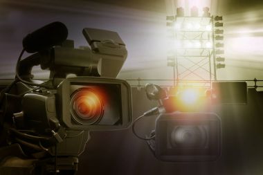 video kamera video kamera Haberler spor veya televizyonda canlı yapmak için Stadyumu