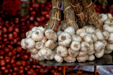 sarımsak Satıyoruz pazarında, Si s ünlü doğal yerel ürünler için