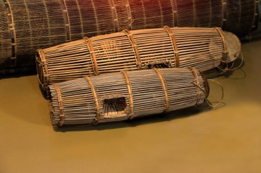 Bambu balık tuzak kahverengi kat, geleneksel Balık tutma aracı Tayland