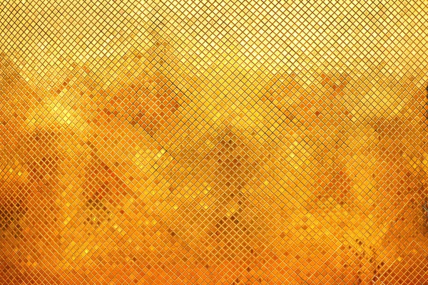 Telhas de mosaico de diamante dourado para fundo textura — Fotografia de Stock