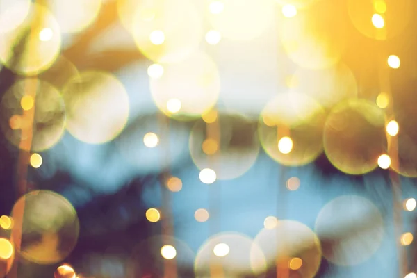 Hindistan cevizi hurma ağacı arka plan günbatımı ile bulanık ışık bokeh