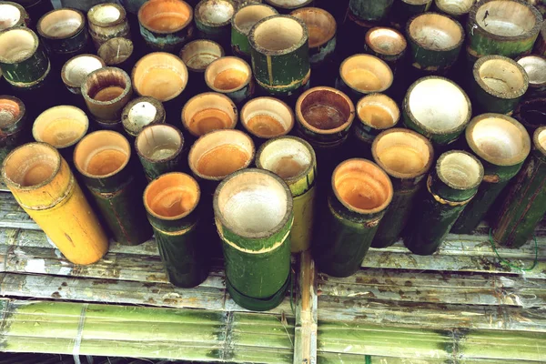 대나무 실린더 대나무 시장에 — 스톡 사진