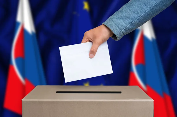 Verkiezingen in Slowakije - stemmen via de stembus — Stockfoto