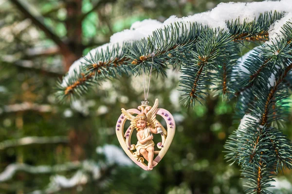 Heart with angel, Christmas decoration — Stock Photo, Image