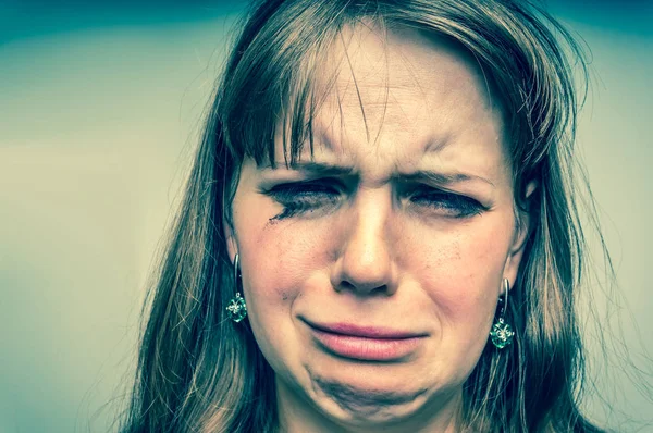 Close up portrait of a crying woman — Stock Photo, Image