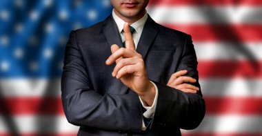 Amerikan aday insanlar kalabalık konuşuyor