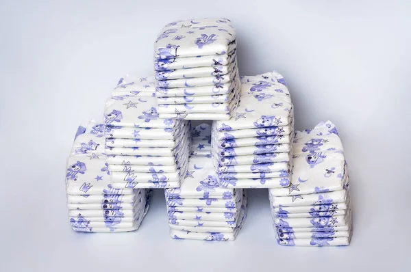 Pile of disposable diapers — Stock Photo, Image