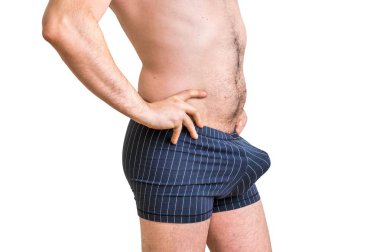 Attractive man with big penis inside underwear