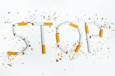 Kırık sigara ile yazılı kelime durdurmak