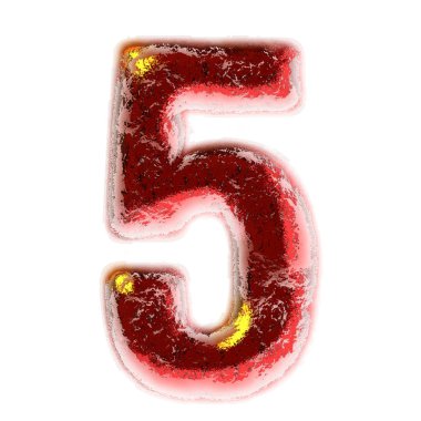 Beyaz arka plan üzerinde izole sayı 5