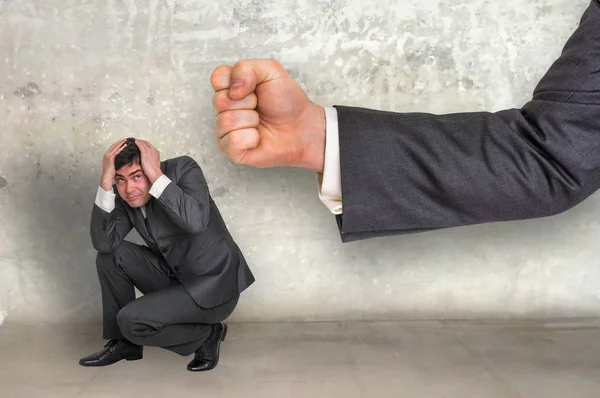 Small businessman under boss pressure — Stock Photo, Image