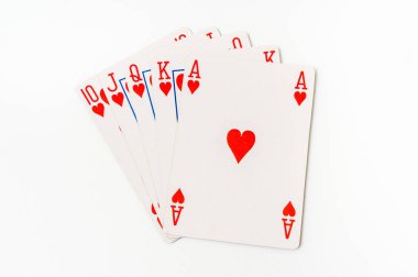 Beyaz arkaplanda izole edilmiş kart oynatılıyor