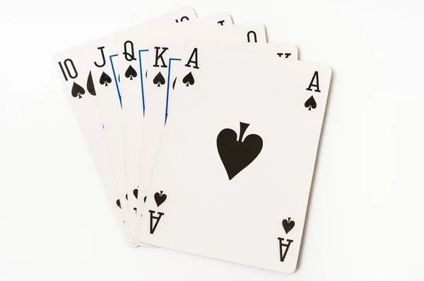 Karty do gry izolowane na białym tle — Zdjęcie stockowe
