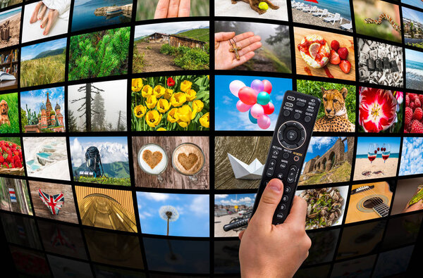 Big multimedia broadcast video wall with remote control