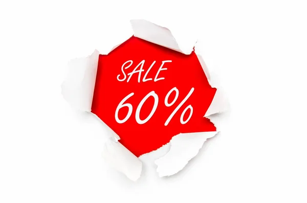 Zerrissenes Papier mit geschriebenem Text - Verkauf 60% Rabatt — Stockfoto