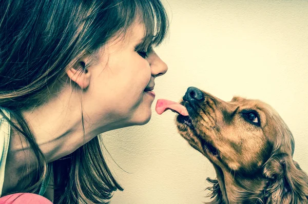 Lick Teen Facial - Dog licking girl Stock Photos, Royalty Free Dog licking girl Images |  Depositphotos