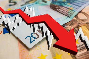 Ok euro para arka plan ile düşüyor