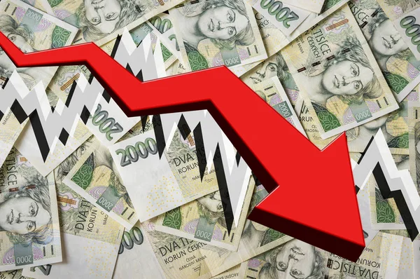 Çek kron para arka plan okla bırakarak