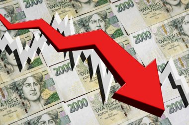 Çek kron para arka plan okla bırakarak