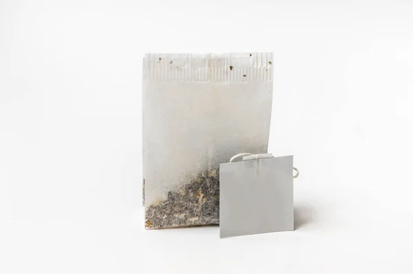 One tea bag isolated on white — Stock Photo, Image