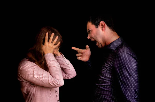 Couple having argument - family quarrel concept — Stock Photo, Image