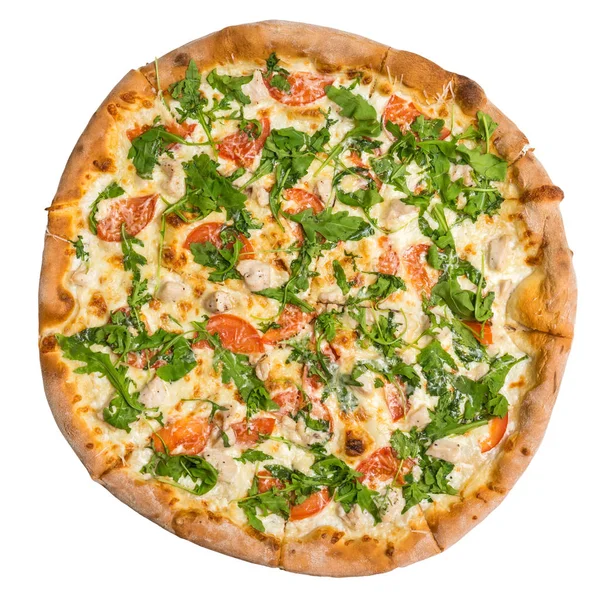 Marco Polo beyaz izole pizza Üstten Görünüm