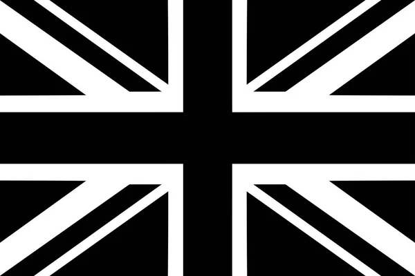 Bandiera del Regno Unito con colori bianco e nero — Vettoriale Stock
