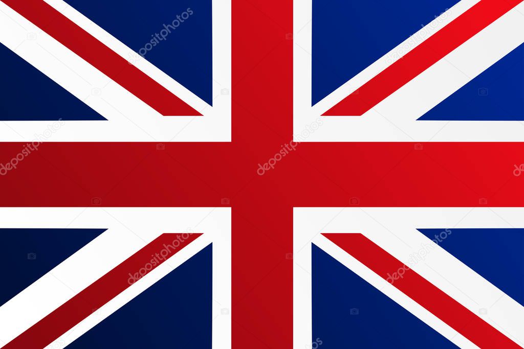 Flag of United Kingdom with transition color - vector image