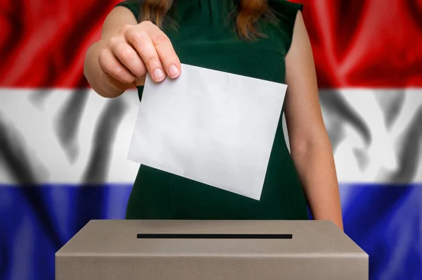 Вибори в Нідерландах - голосування в урну — стокове фото