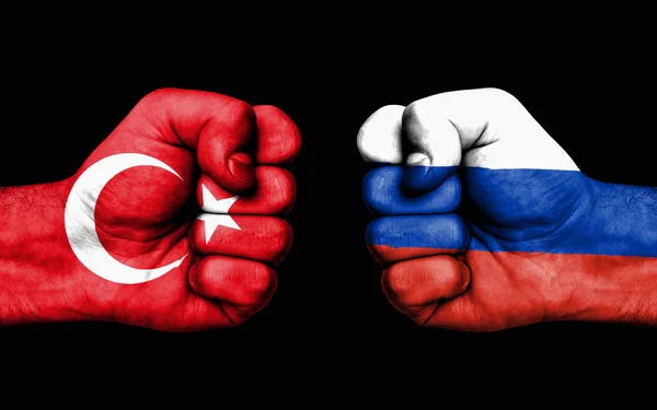 Conflitto tra Turchia e Russia - pugni maschili — Foto Stock