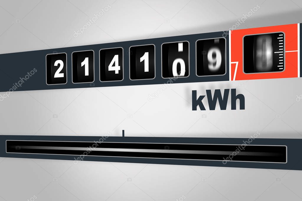 Fast running electricity meter - power consumption concept