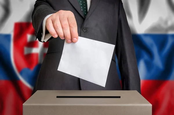 Election in Slovakia - voting at the ballot box — Stock Photo, Image