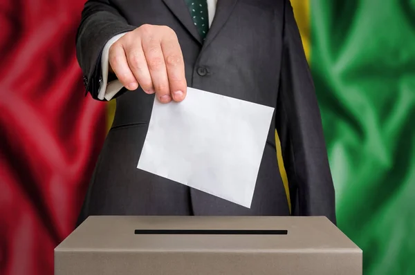 Вибори в Гвінеї - голосування в урну — стокове фото