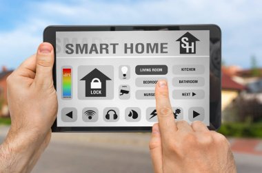 Akıllı ev kontrol app tablet - akıllı ev concept