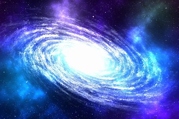 Σπειροειδής γαλαξίας με αστέρια και νεφέλωμα κάπου στο βαθύ διάστημα — Φωτογραφία Αρχείου