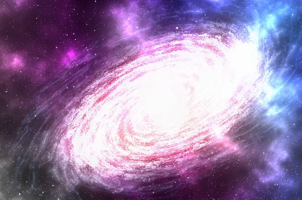 Спиральная галактика со звездами и туманностью где-то в глубоком космосе — стоковое фото
