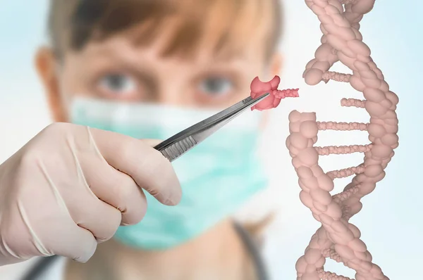 Ingegneria genetica e concetto di manipolazione genica — Foto Stock