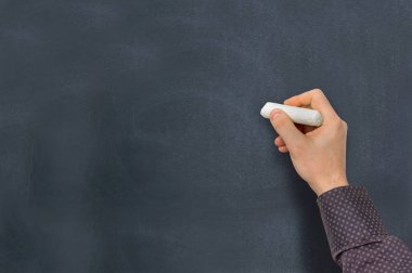 Adamla Tebeşir tahtaya yazma