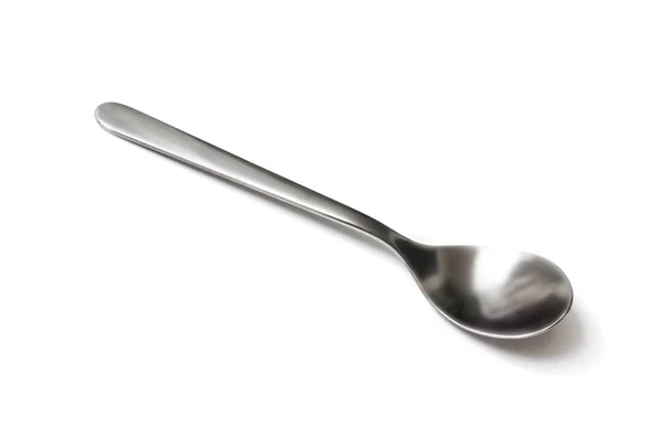 Stainless steel spoon isolated on white — Stock Photo, Image