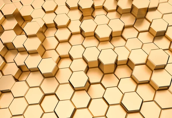 Padrão de hexágono dourado - conceito de favo de mel — Fotografia de Stock