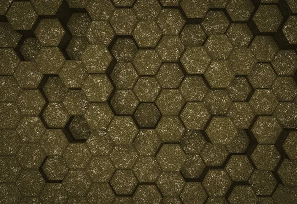 Padrão de hexágono de pedra verde - conceito de favo de mel — Fotografia de Stock