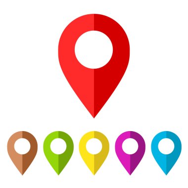 Harita PIN vektör simgesi üzerinde beyaz izole