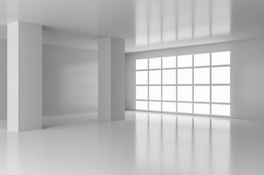 Büyük pencere boş oda iç