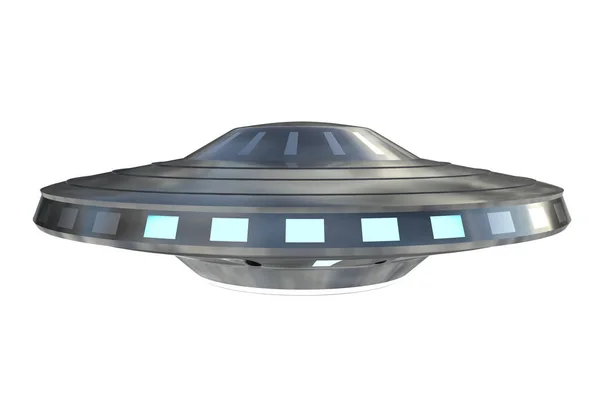 UFO eller alien rymdskepp isolerad på vit bakgrund — Stockfoto