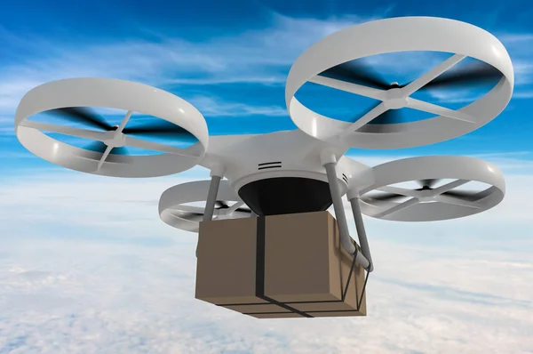 Drone, quad copter livre le paquet — Photo