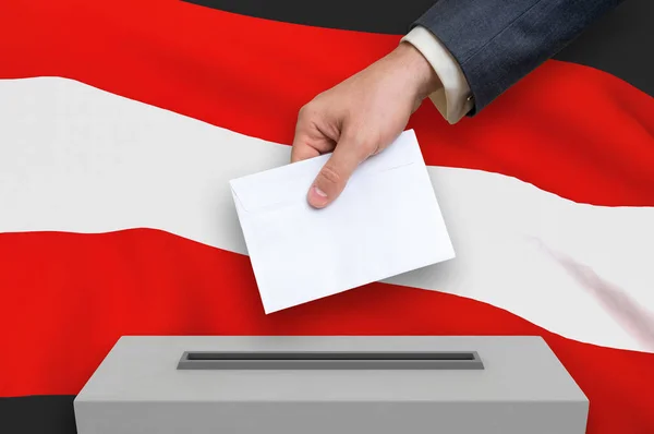 Election in Austria - voting at the ballot box — Stock Photo, Image