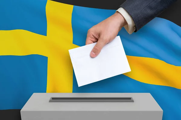 스웨덴의 선거 - 투표소에서의 투표 — 스톡 사진