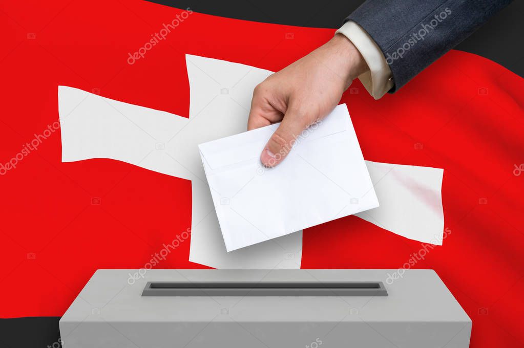 Election in Switzerland - voting at the ballot box