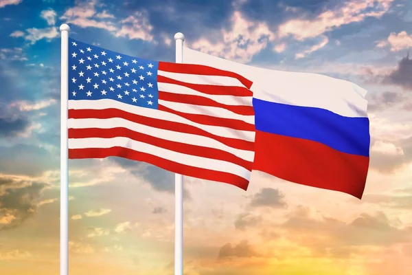 Hubungan antara Amerika Serikat dan Rusia. — Stok Foto