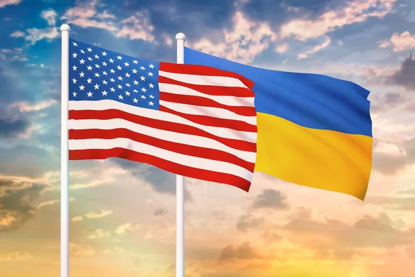 Relationship between the USA and the Ukraine — Stock Photo, Image